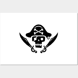 Just a Black Pirate Skull Posters and Art